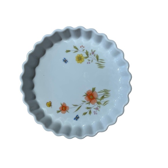 2 COUNTRY FLOWERS Porcelain 7x7 Quiche Dishes by Andrea oven to table 4652 - Picture 1 of 5